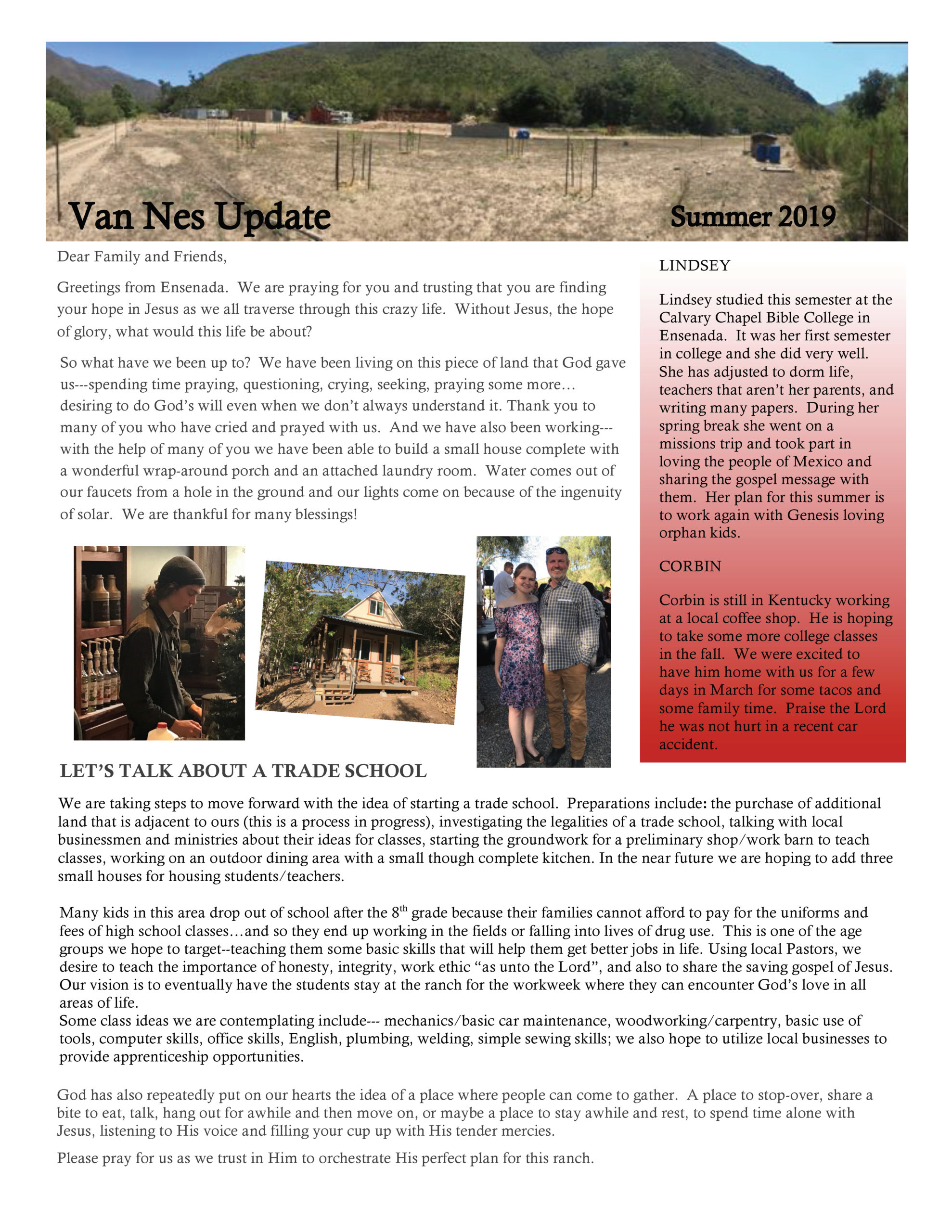 Van Nes Update Summer 2019