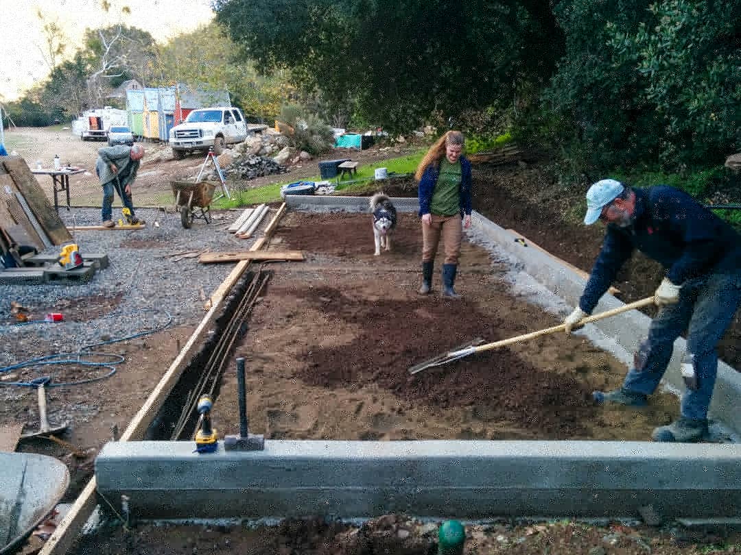 Prep before pouring the kitchen, pantry & dining hall.