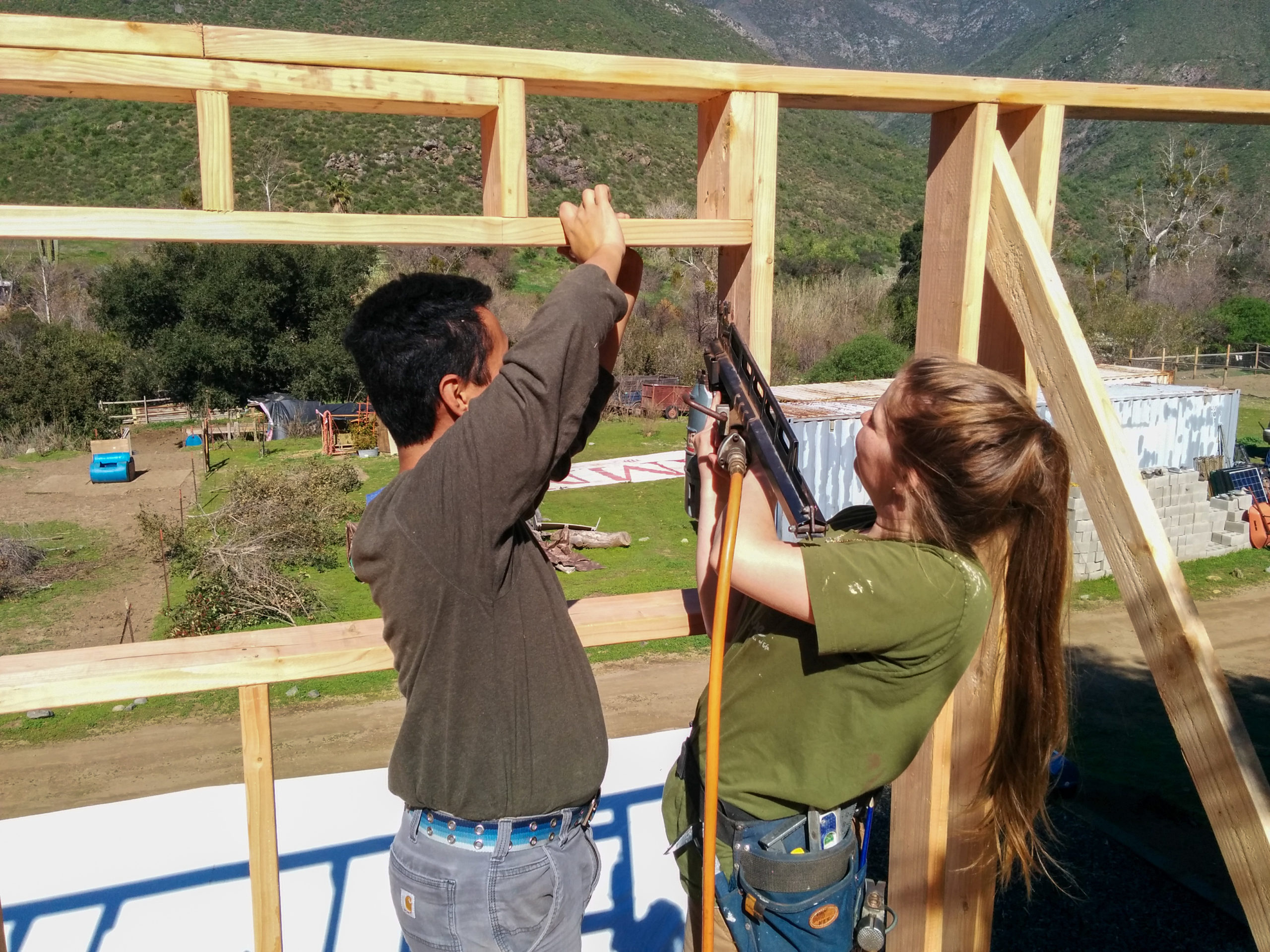 Framing the kitchen and pantry loft